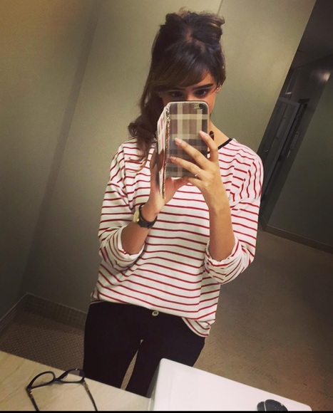 Red and white stripped long sleeve shirt - Picture 2 of 2